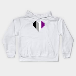 Asexual 8-bit heart Kids Hoodie